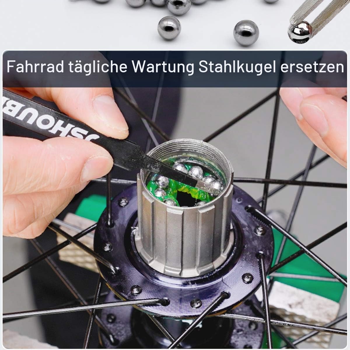 Kugellager Kugeln Stahlkugeln,500 Metallkugeln Fahrrad Innenlager Fahrradnabe Lager Lagerkäfig Nabe Rad Achse Skateboard-Radlager Elektrofahrrad Gabel
