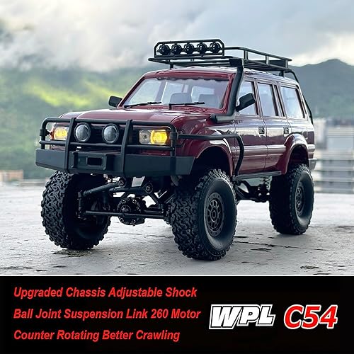 Miniatura 4 de RC Rock Crawler 4x4 RC Truck WPL C54 1/16 RC Crawler RTR Camión de control remoto todoterreno 2.4G todo terreno con dirección proporcional motor