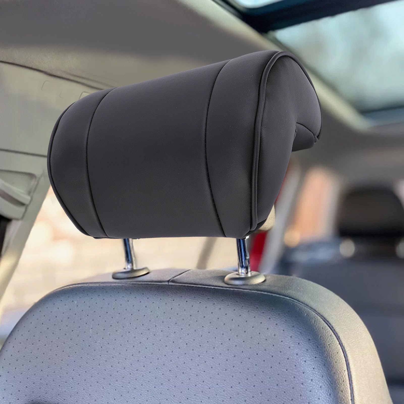 Fockety Appui-tête de Siège de Voiture, Oreiller Ergonomique en Mousse à Mémoire de Forme pour la Conduite avec un Espacement des Tiges de 150 Mm, Oreiller Confortable pour Voitures