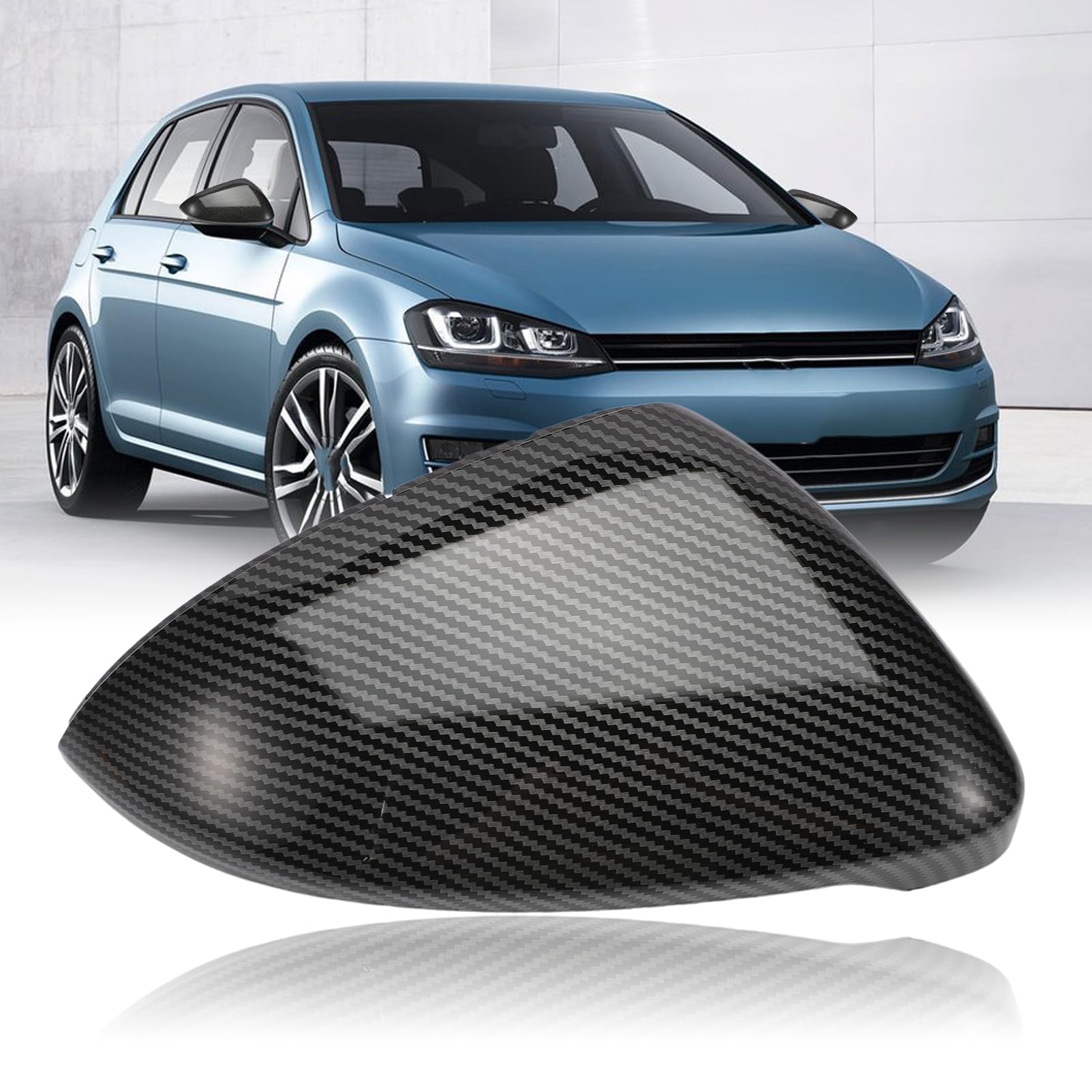 Para Golf 7 Vista Trasera Espejo Cubierta,Konuooer Carcasas Espejo Retrovisor Espejo Retrovisor para VW Golf 7 Golf 7.5 MK7 Fibra Carbon Espejo Lateral Cubiertas Tapas,5G0 857 537 E 5G0857538E 1 Par