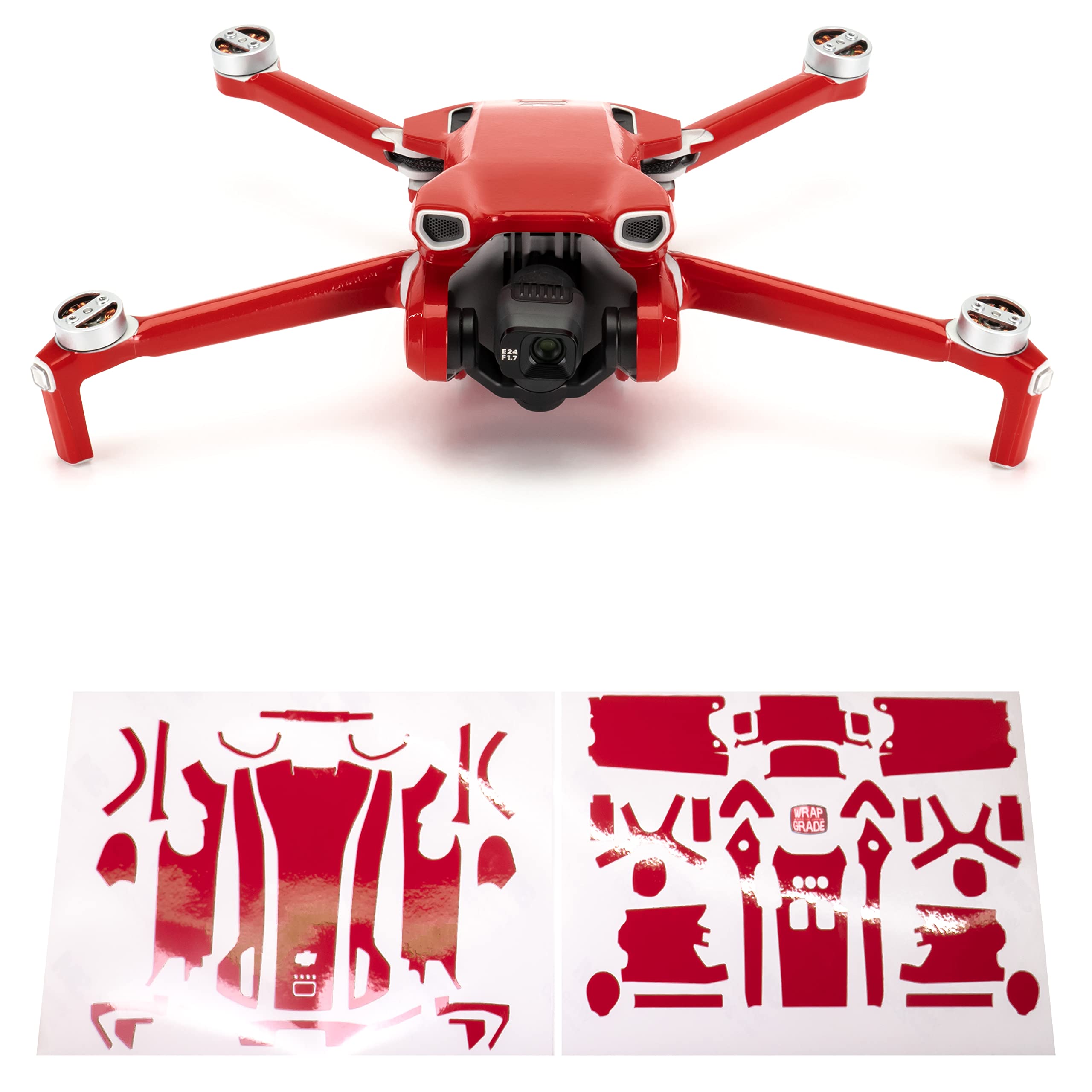 WRAPGRADE Skin Stickers Compatible with DJI Mini 3 | Main Unit (Super RED)