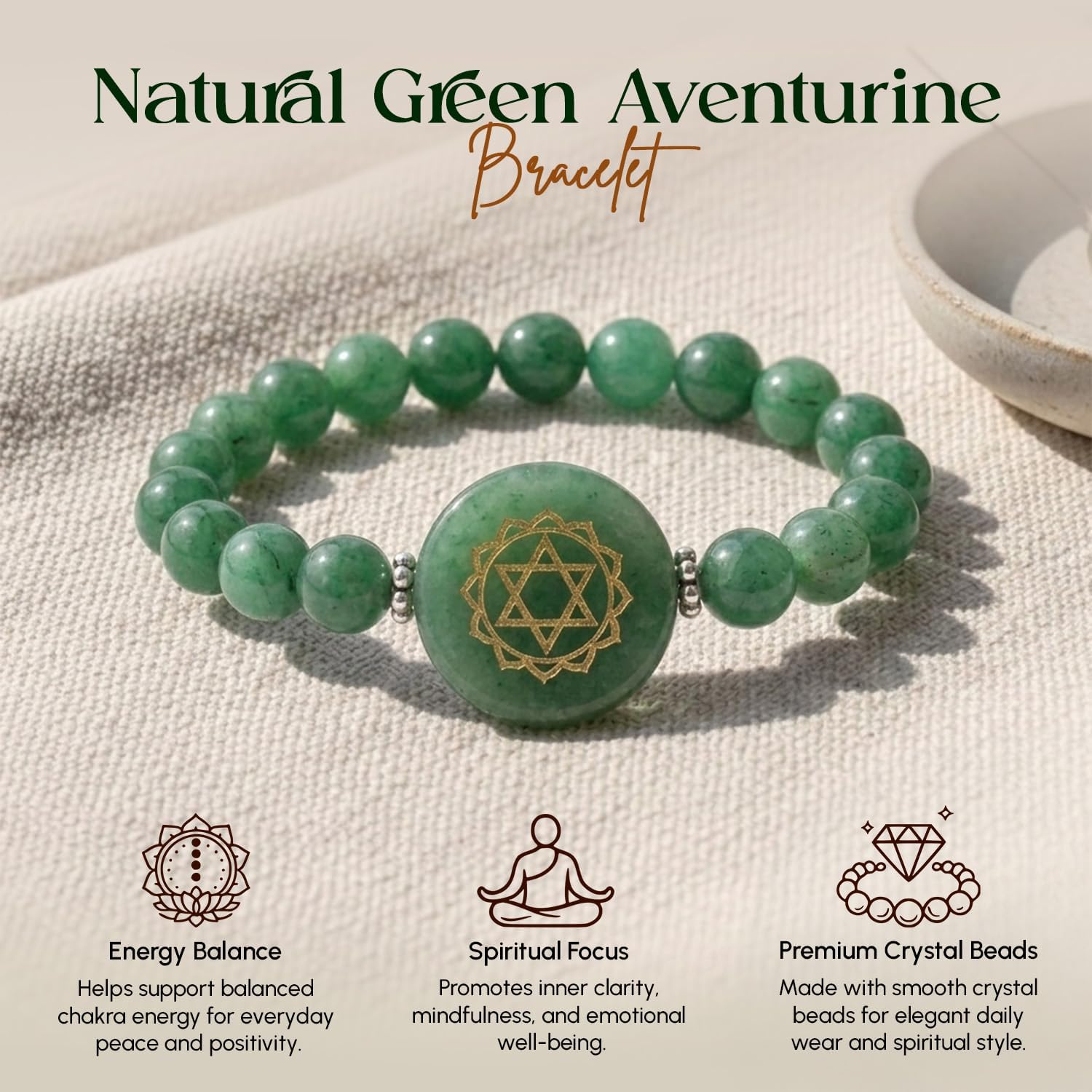 Natural Healing Chakra Bracelet Yoga 8mm Beaded Bracelets for Men & Women for Meditation Spiritual Energy Bracelet, Protection & Calm Mind