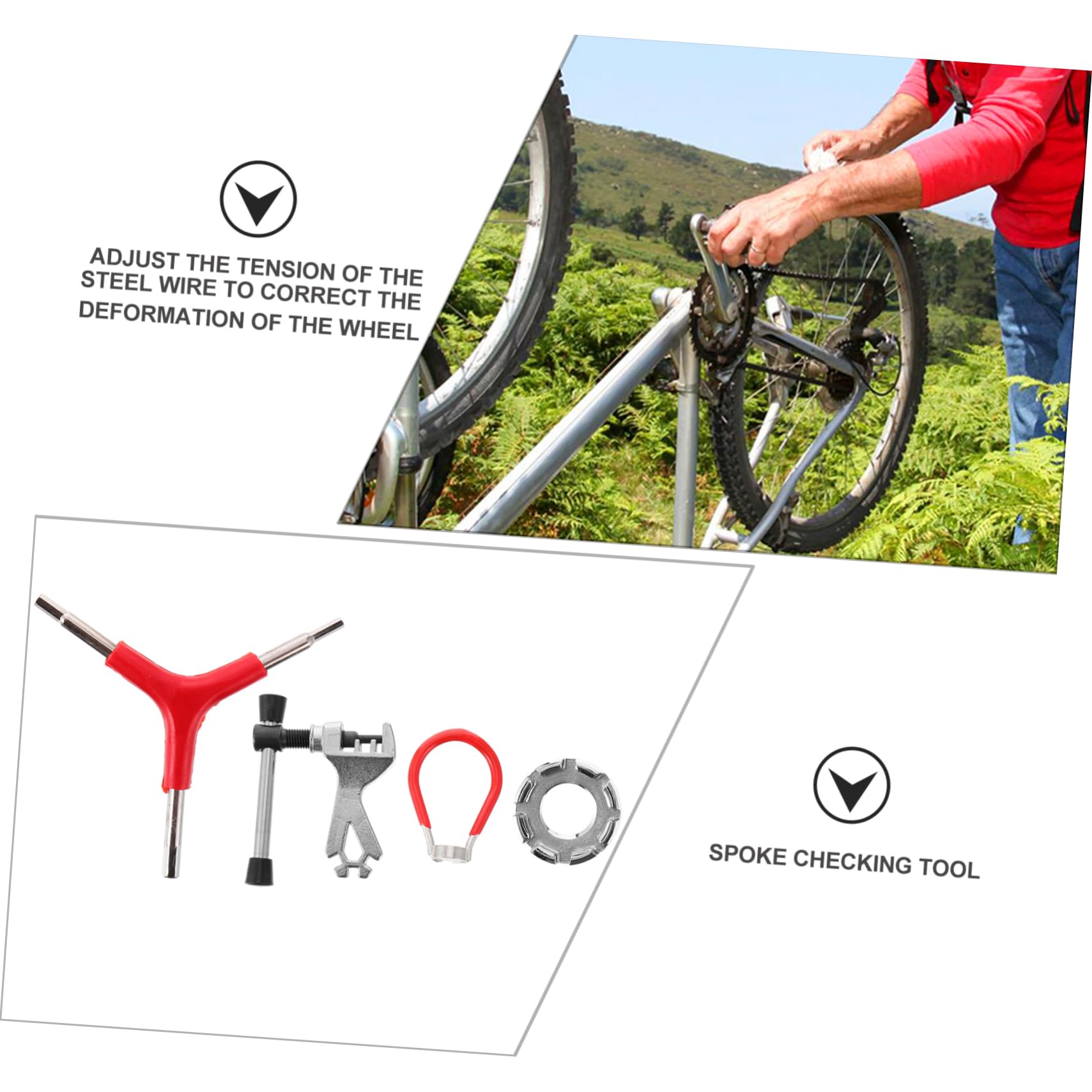 GOOHOCHY Bike Spoke Tool Kit 4pcs Mini Bicycle Spoke Wrench for Wheel Alignment Lightweight Portable Suits 10-14g Nipples