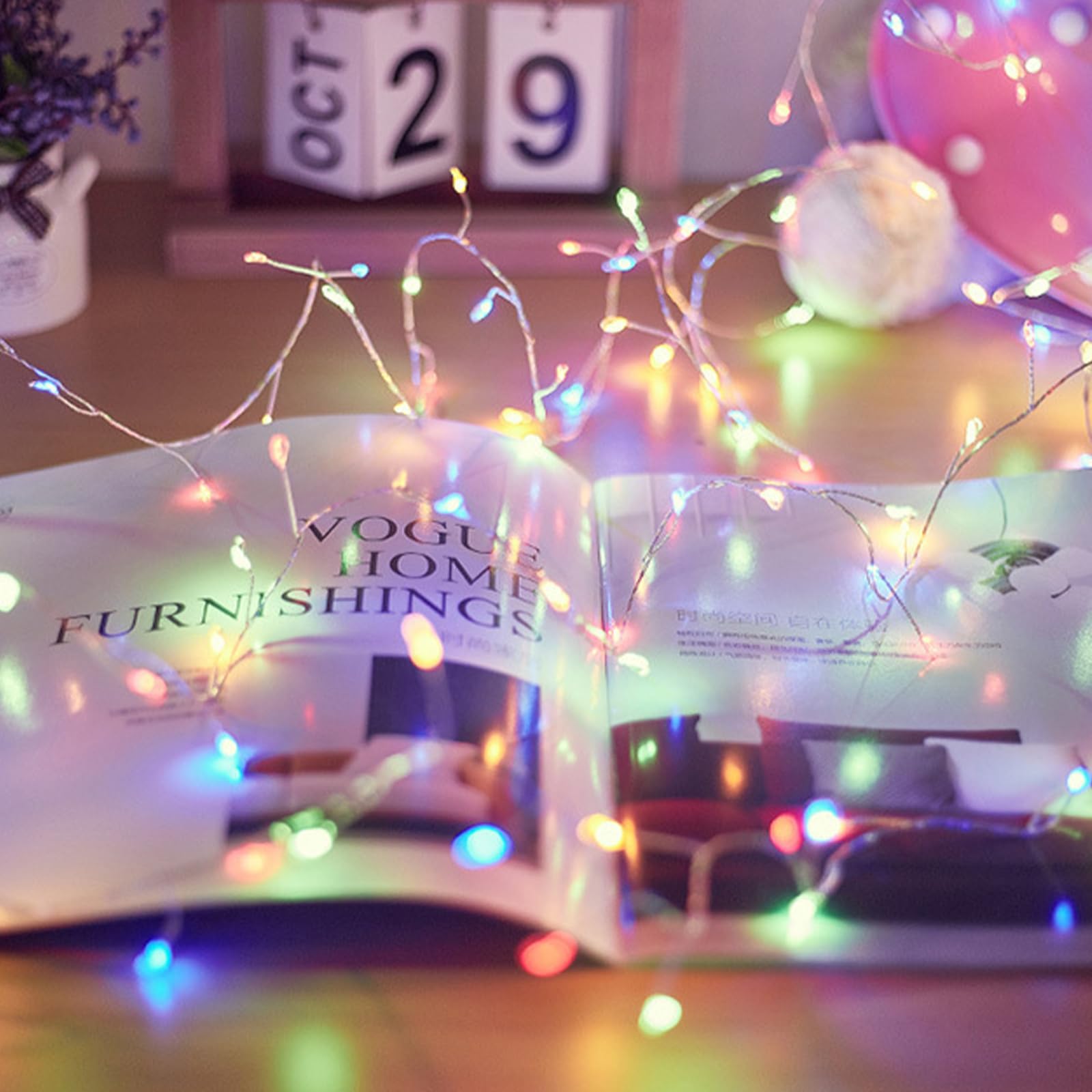 KOBOKO 50 LED Lichterkette 1,5M Batteriebetrieben - Warmweiß Für Innen & Außen