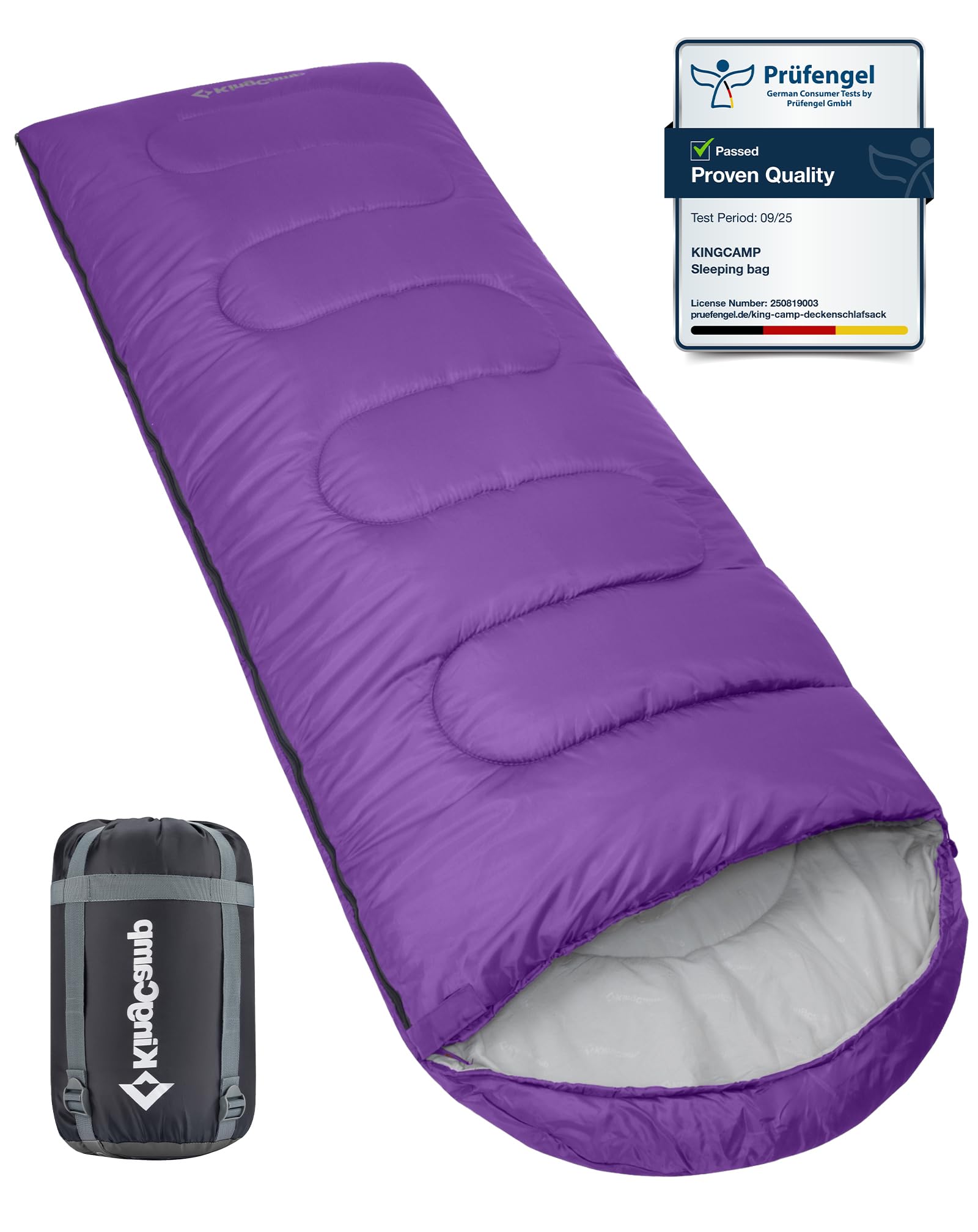 KingCamp Saco de Dormir Oasis 3-4 Estaciones Impermeable y Ligero para Camping (Niños y Adultos) - Conectable Izquierda/Derecha para Saco Doble, Ideal para Viajes y Actividades al Aire Libre — view 19