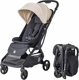 Metro 3 All in One Compact Baby Stroller, Lightweight Travel Stroller, Easy One-Hand Fold for Overhead Airplane Storage (Carries up to 50 lbs), Car Seat Compatible, Natural Beige