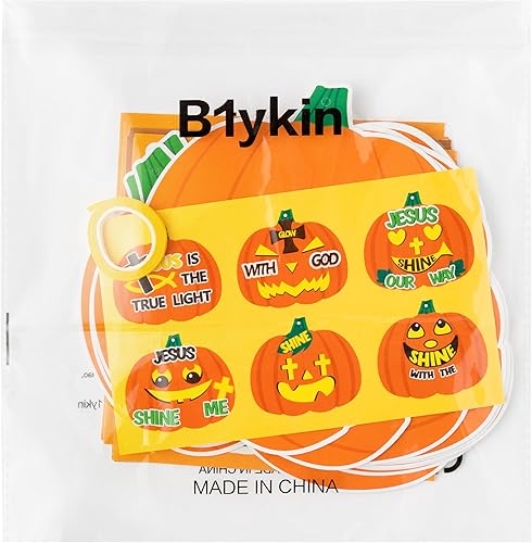 Miniatura 7 de Juego de 30 adornos colgantes de calabaza cristiana de Jesús para Halloween, divertidos recortes de calabazas con cuerdas, decoración de cruz de