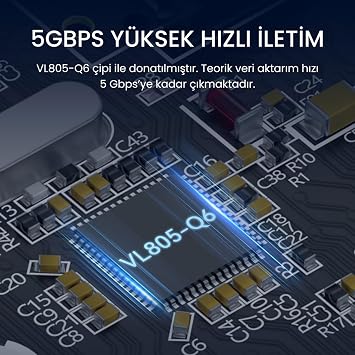 VegGieg PCI-E Express 4 Portlu USB 3.0 Hub Çoklayıcı Kart