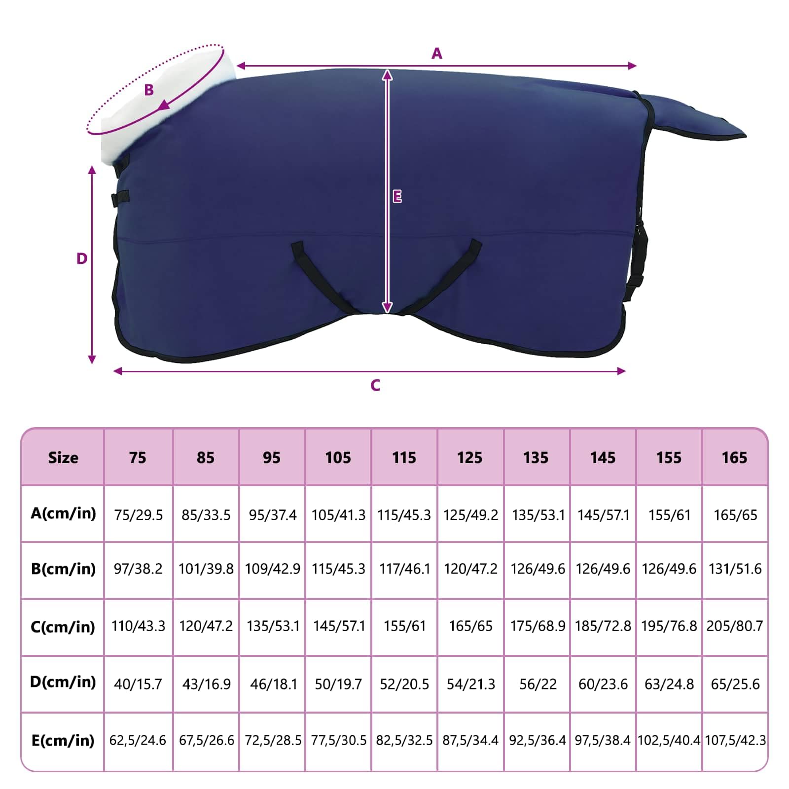 Generico Coperta per Cavalli Blu Navy 125 cm Felpa in Pile,Articoli Sportivi,Ricreazione all'aperto,Equitazione,Cura dei Cavalli,Coperte e Lenzuola per cavalli-42013392