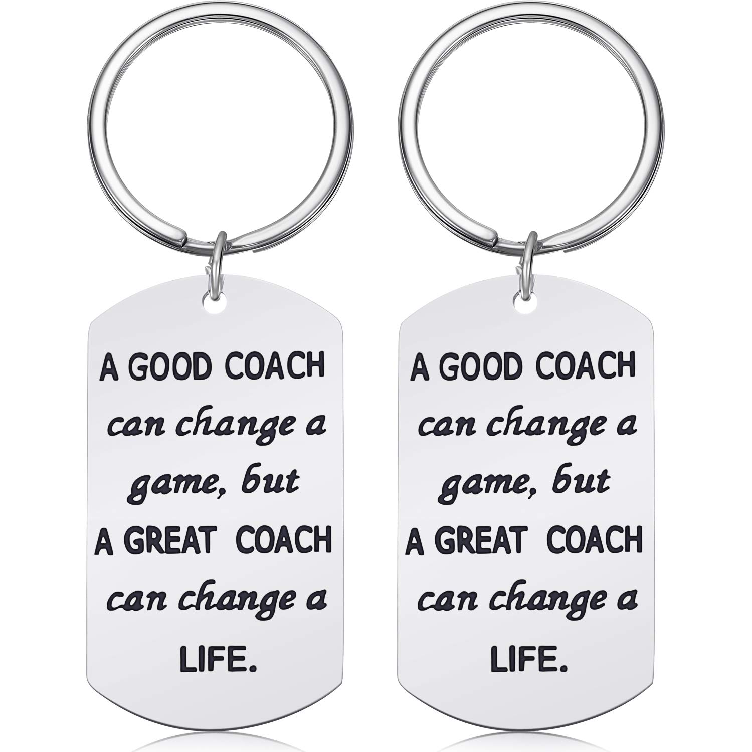 2 Packs Thank You Coach Keychain Gift for Men Women Football Basketball Baseball Swimming Soccer Key Chain Birthday Teachers Appreciation Gift Keyring Jewelry with Gift Box