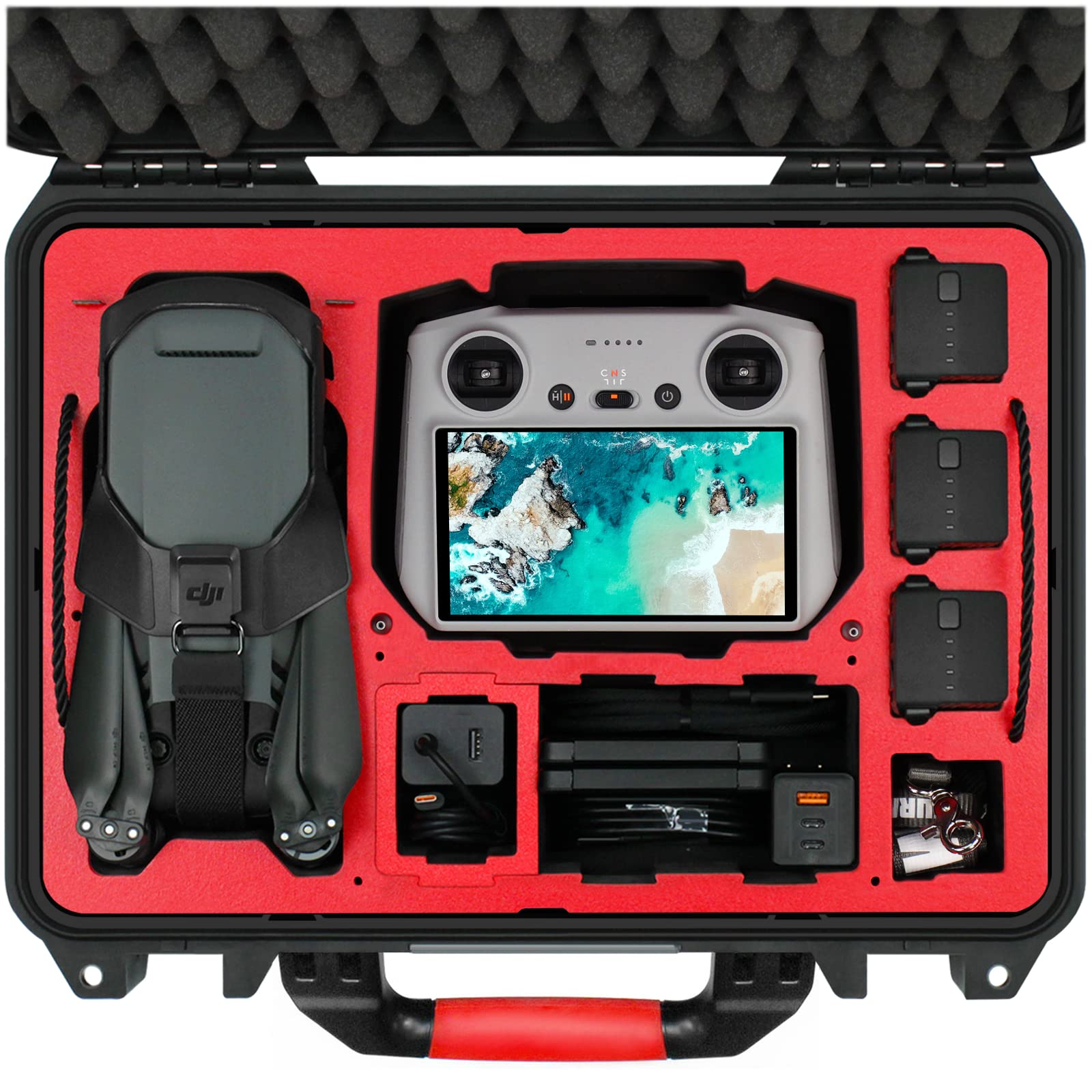 SYMIK P380-M3DL Mavic 3 Ultimate Waterproof Hard Case - Dual Layer for Mavic 3, Fits DJI RC Pro/RC-N1 Remote, Landing Pad & Accessories