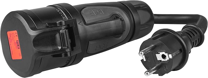 Green Cell Adaptador CEE 16A 5P 400V a Schuko 230V 40cm IP44 Negro