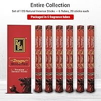 Vista 4 de ZED Black Dragons Blood - Varitas de incienso I Pack de 120 varillas I Rich, aroma de resina terrosa, de larga duración, quema lenta para rituales