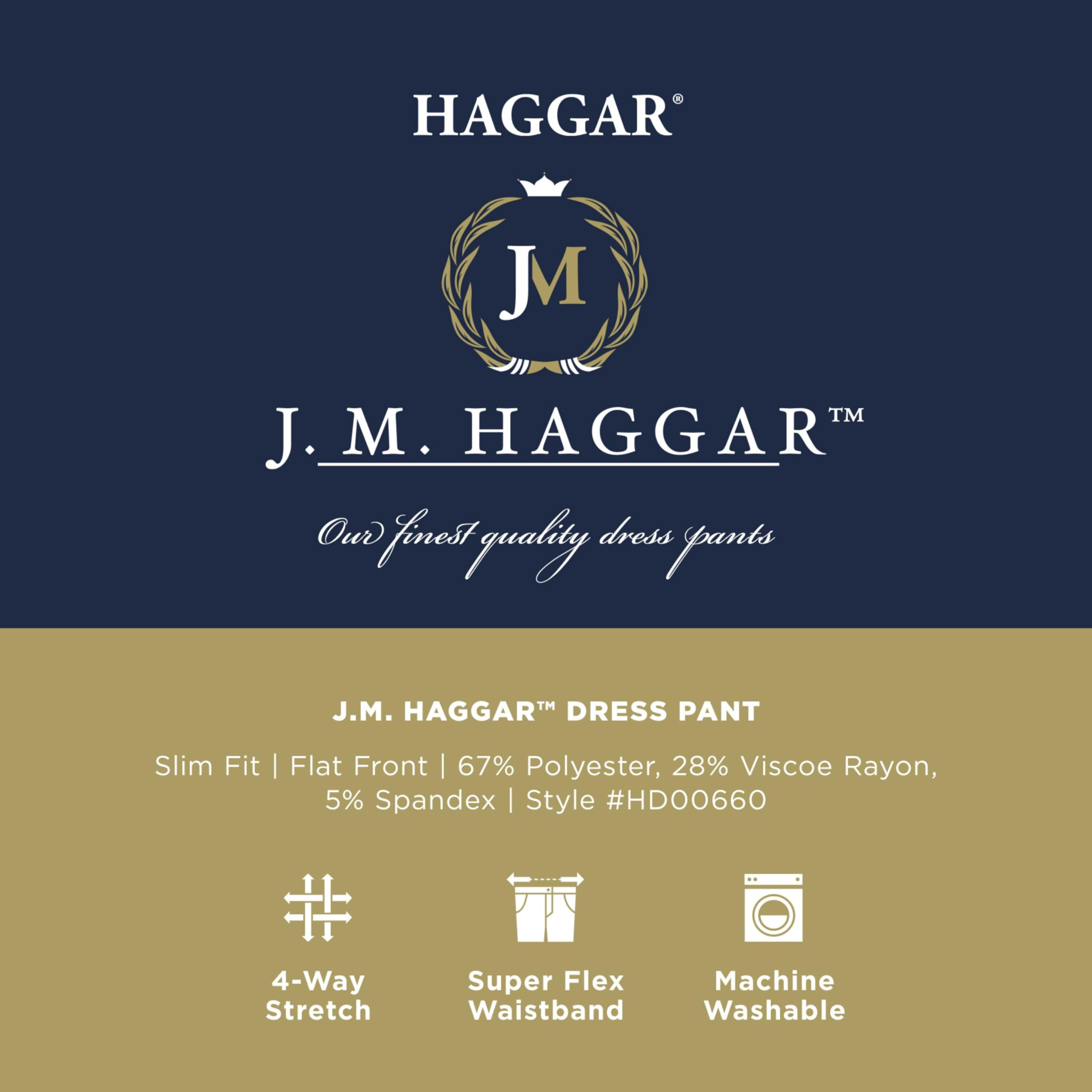 Haggar Slim Fit Flat Front Super Flex Waistband Stretch Dress Pant - Pantalones Informales Hombre