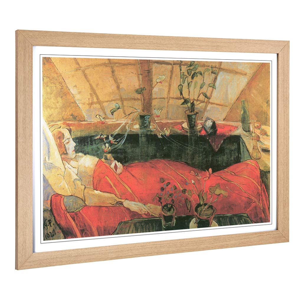 Big Box Art Framed Print of Walter Gramatte Sonia Design | Wall Art Picture | Home Decor for Kitchen, Living, Dining Room, Lounge, Bedroom, Hallway, Office, Oak, A2 / 24.5x18 Inch / 62x45cm
