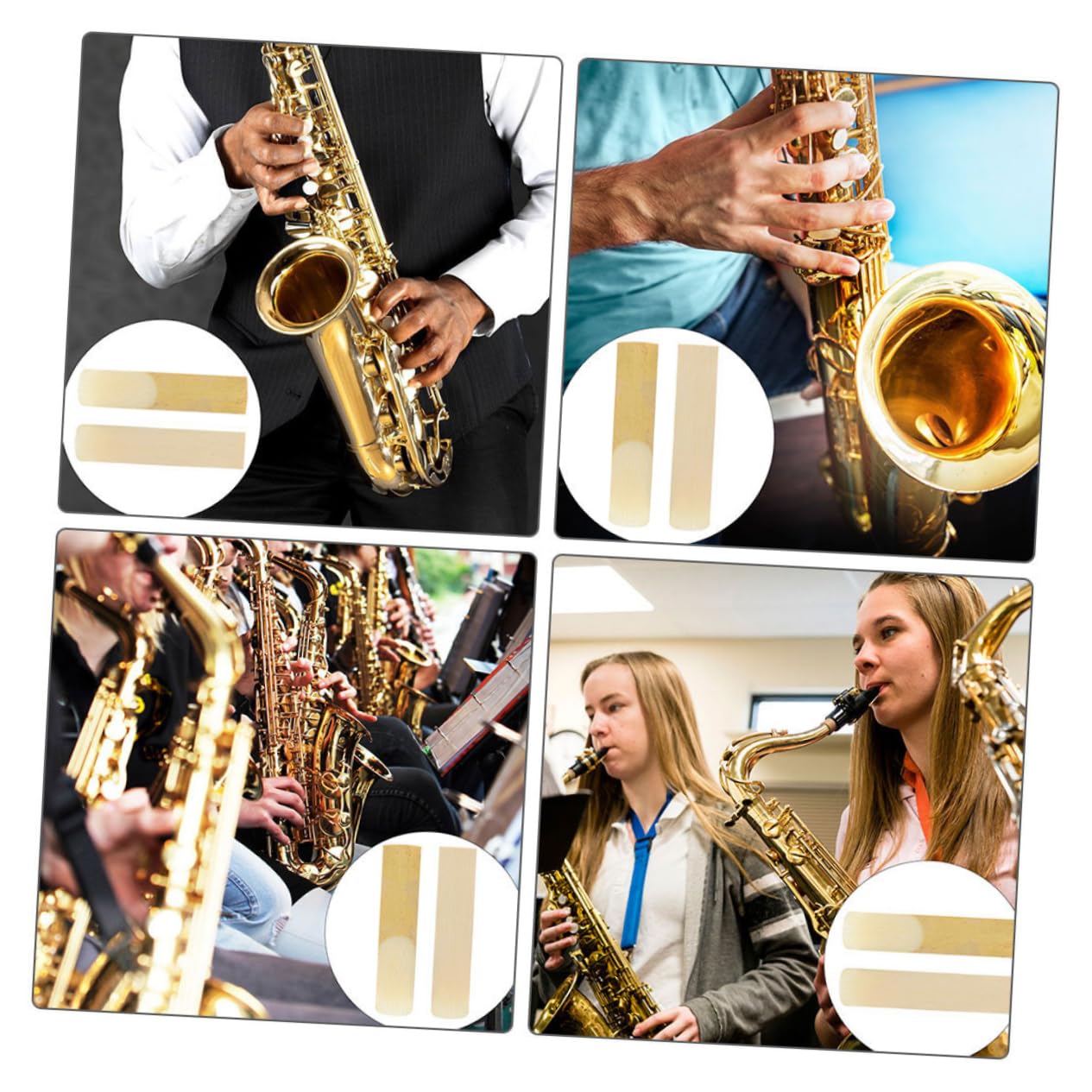 HEMOTON 80 Piezas caña de saxofón de saxofón reemplazo de cañas de saxo cañas de saxo tenor cañas de saxofón de repuesto cañas de saxo 2.5 2,5 cañas de saxofón Junco Yellow
