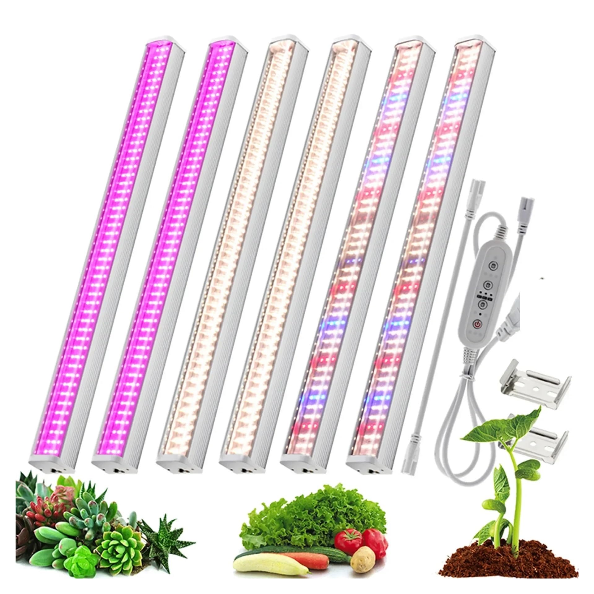 Lámpara de Cultivo, Luces LED de Cultivo de Espectro Completo for Plantas de Invernadero, lámparas de Cultivo sin Suelo, Flores Vegetales, luz de Relleno, 1/2/4/6 Uds.(4000K-6PC)