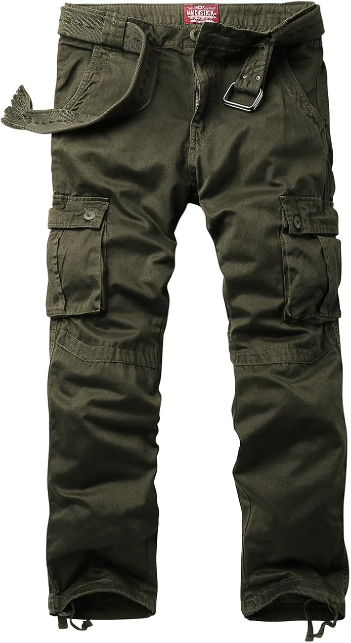 Match Men's Athletic-Fit Cargo Pants 36 6531 Army Green