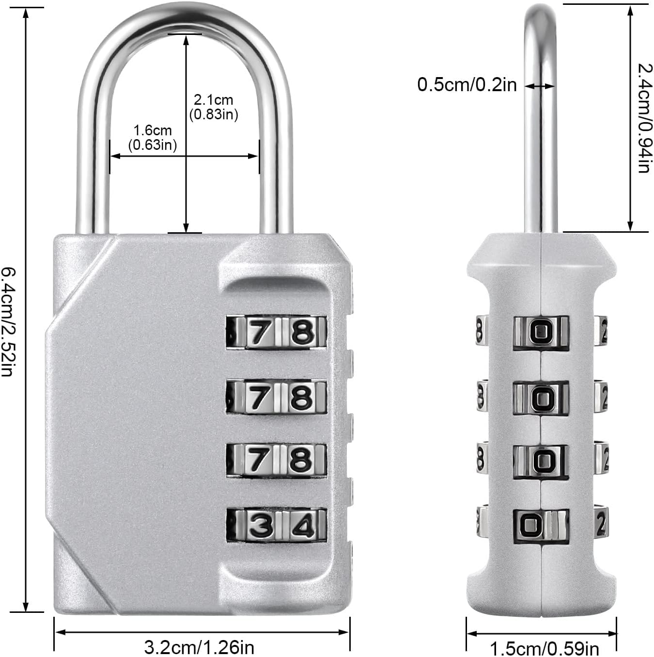 6 Packs Combination Lock Pack, Digital Locker Lock Combination