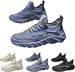 Zapatillas informales de malla para hombre, antideslizantes, antideslizantes, transpirables, impermeables, transpirables, ligeras, cómodas, planas, informales