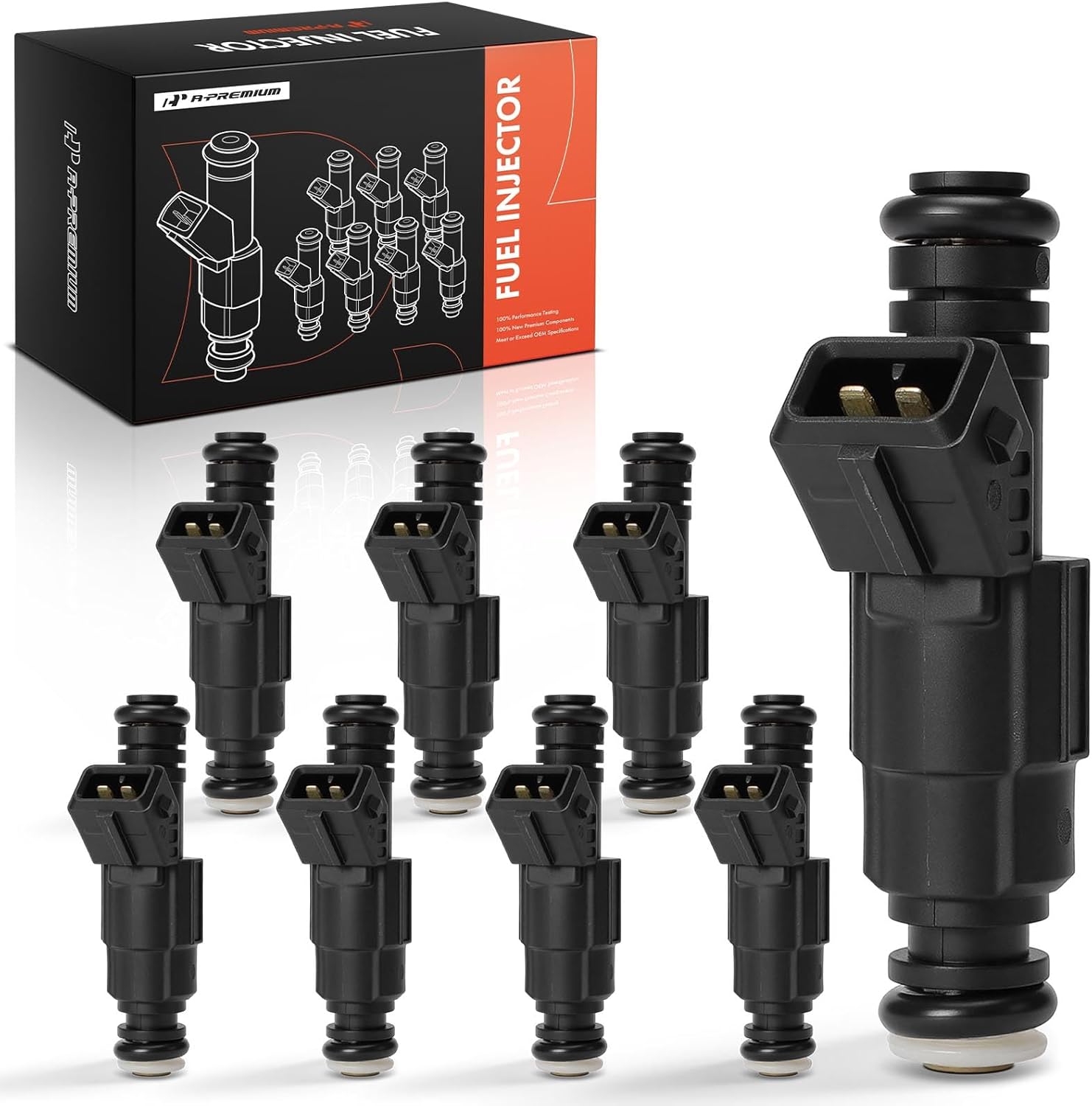 A-Premium Fuel Injectors Compatible with Chevrolet C2500 1996-2000, C3500 1996-2000, K2500 Suburban 1996-1999, K3500 1996-2000 & GMC C2500 1996-2000, K2500,7.4L, Set of 8, Replace# 0280155884