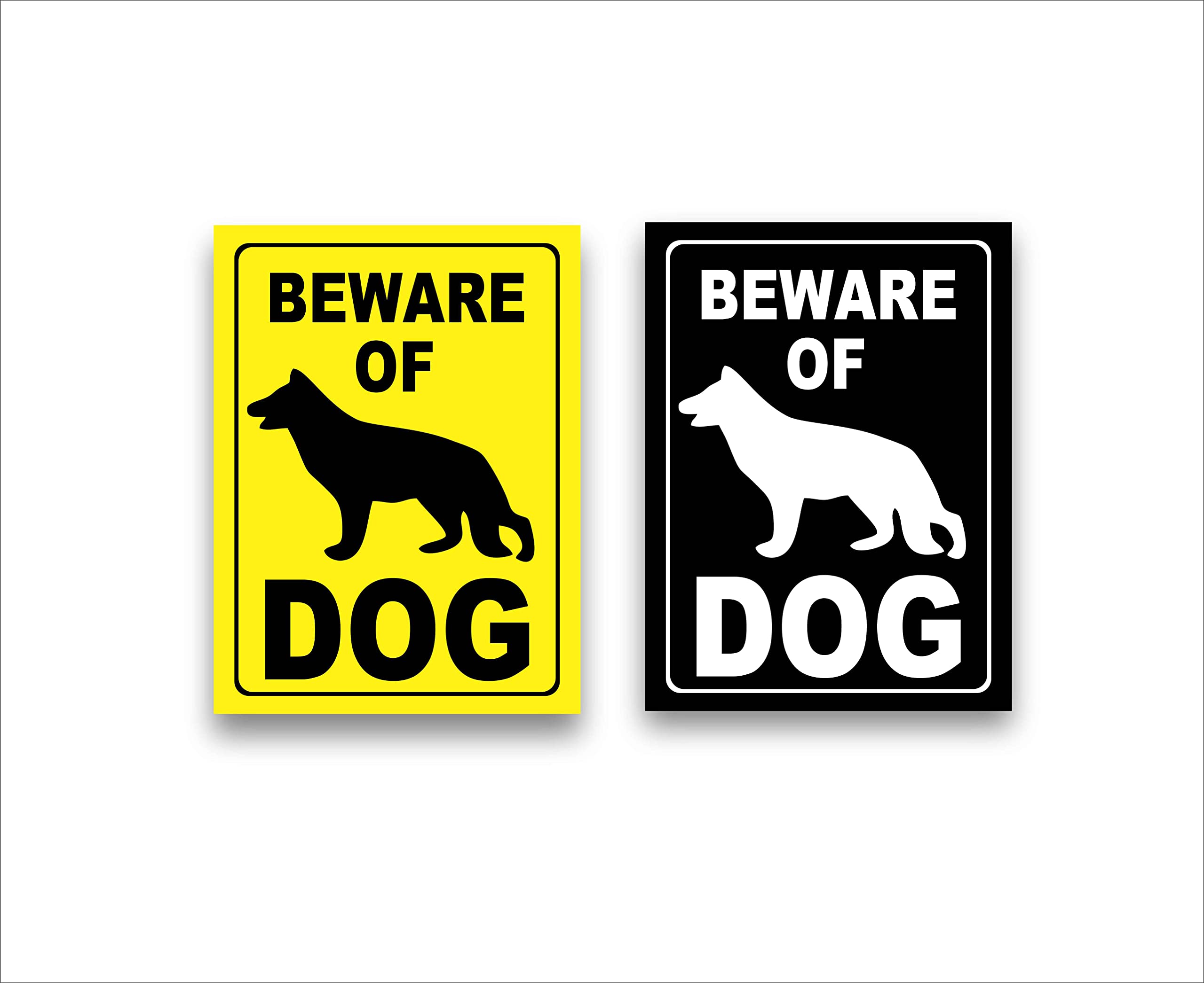 Pack Of 2 Beware Of Dog Sign Stickers For Door Home Multicolored Printed Self Adhesive Commercial Signage
