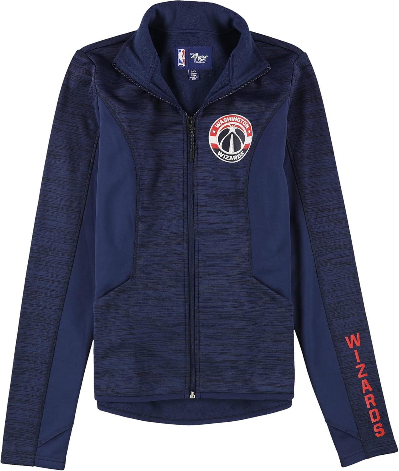 G-III Sports Womens Washington Wizards Fleece Jacket, Blue, Small