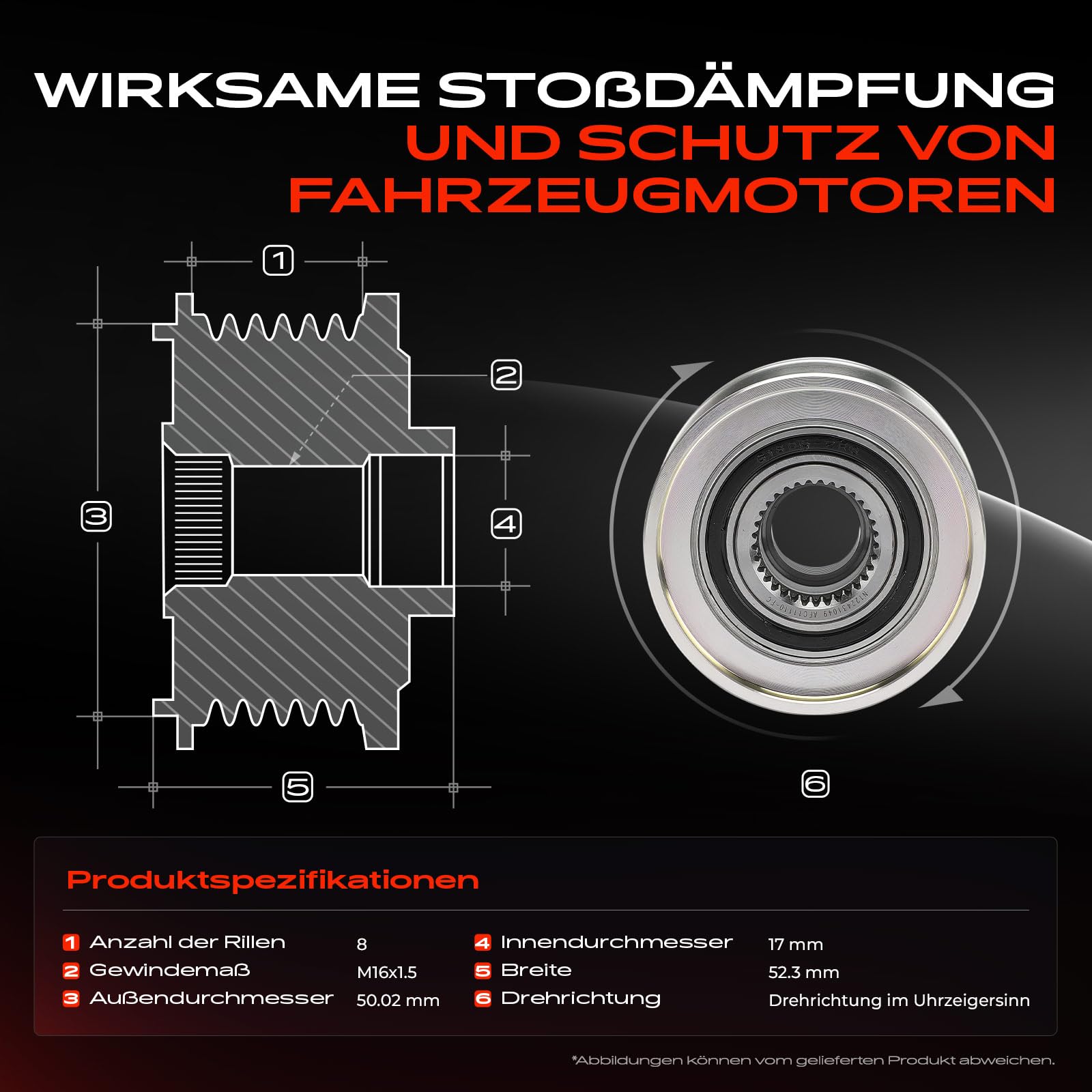 Frankberg Alternatore a ruota libera per generatore diesel 6421500760 | Compatibile con: Classe G Cabriolet W463, Classe GL X164, Pianale/telaio Classe G W461, Classe R V251 W251, Classe M W164