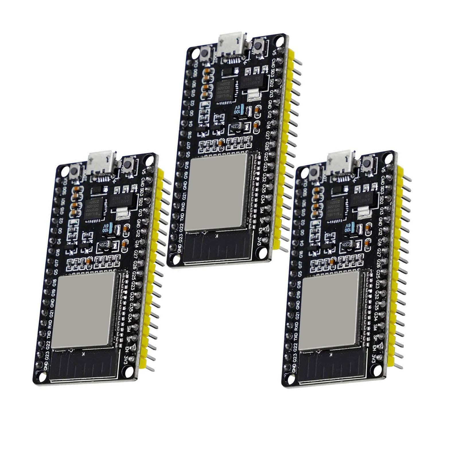 Binghe 3 Pezzi ESP Schede di sviluppo, ESP scheda madre ES2 con CP2102 Chip 2,4 GHz WiFi + Bluetooth MICRO USB Compatibile con Arduino