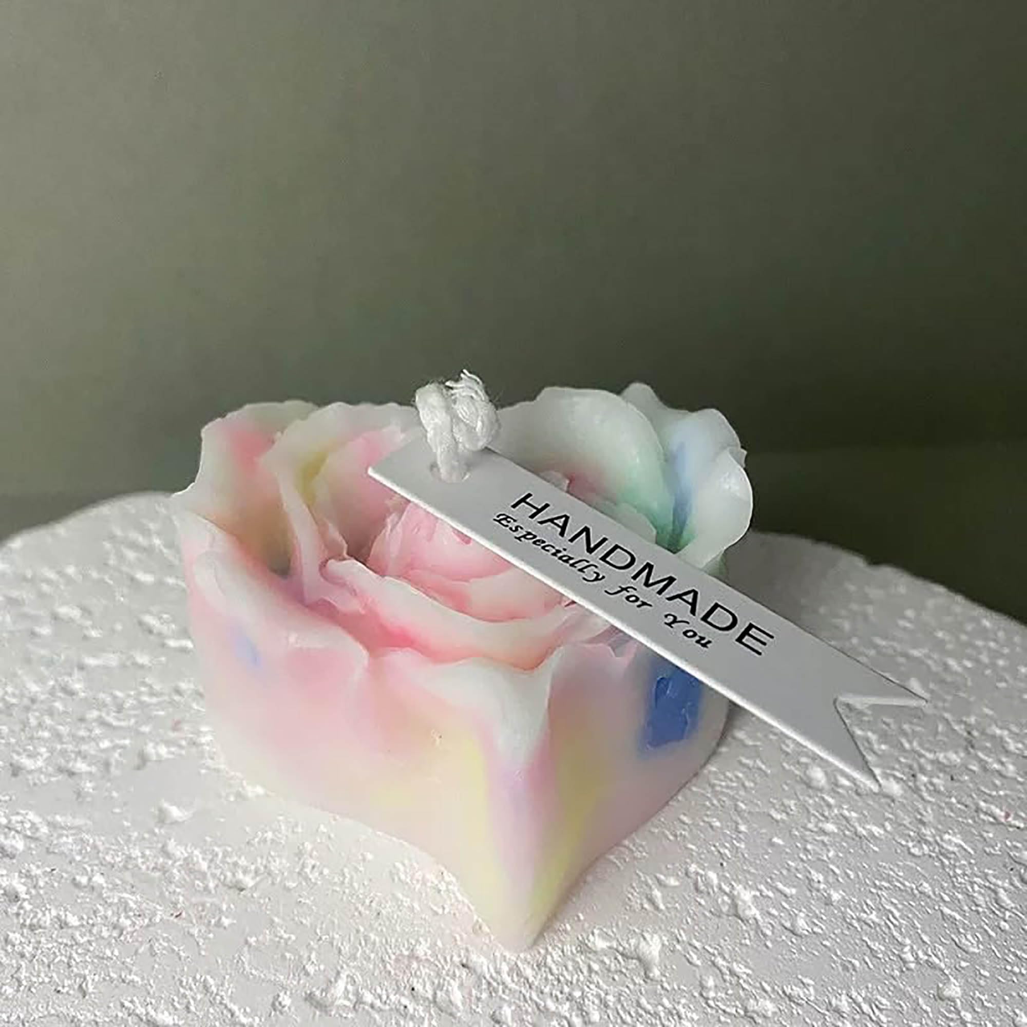 Cooary 113°F 4 Pcs Low Temperature Candles Glow in The Dark White Peony Flower Shaped White Heart Rose Scented Luminous Candles Adult Low Heat Body Safe Drip Candles Wax Play for Couples Date Night