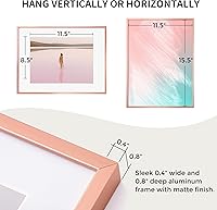 Vista 362 de Fun Memories Portarretratos de metal de 16 x 20 pulgadas con paspartú de 11 x 14 pulgadas, acabado de aluminio cepillado, parte delantera de vidrio