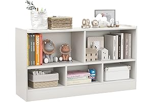 5-Cube Kids&#x27; Bookcases with 2-Tier Toy Storage Organizer