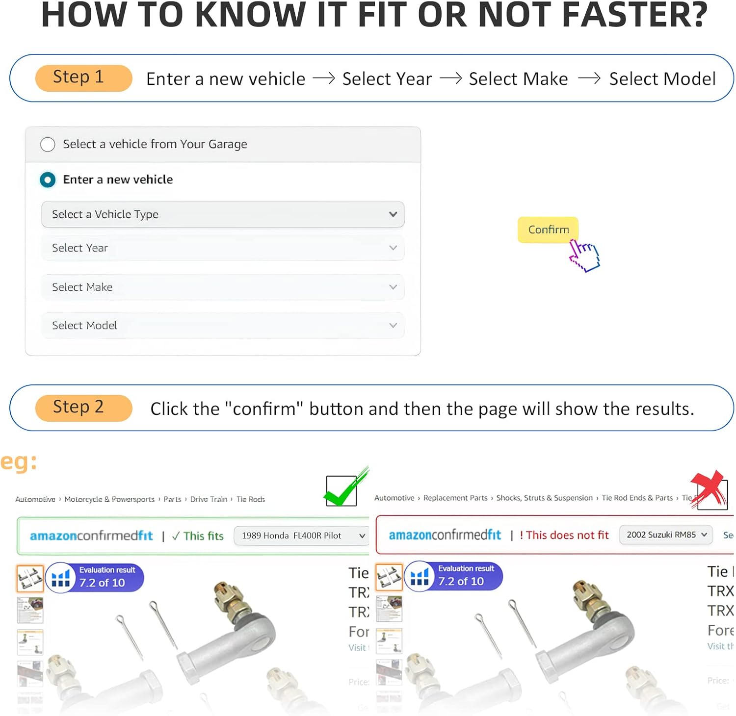 Tie Rod End Kit for Honda FourTrax/Rancher/Rubicon/Rincon/Foreman TRX 200/250/300/350/400/420/450/500/520/650/680 FL400