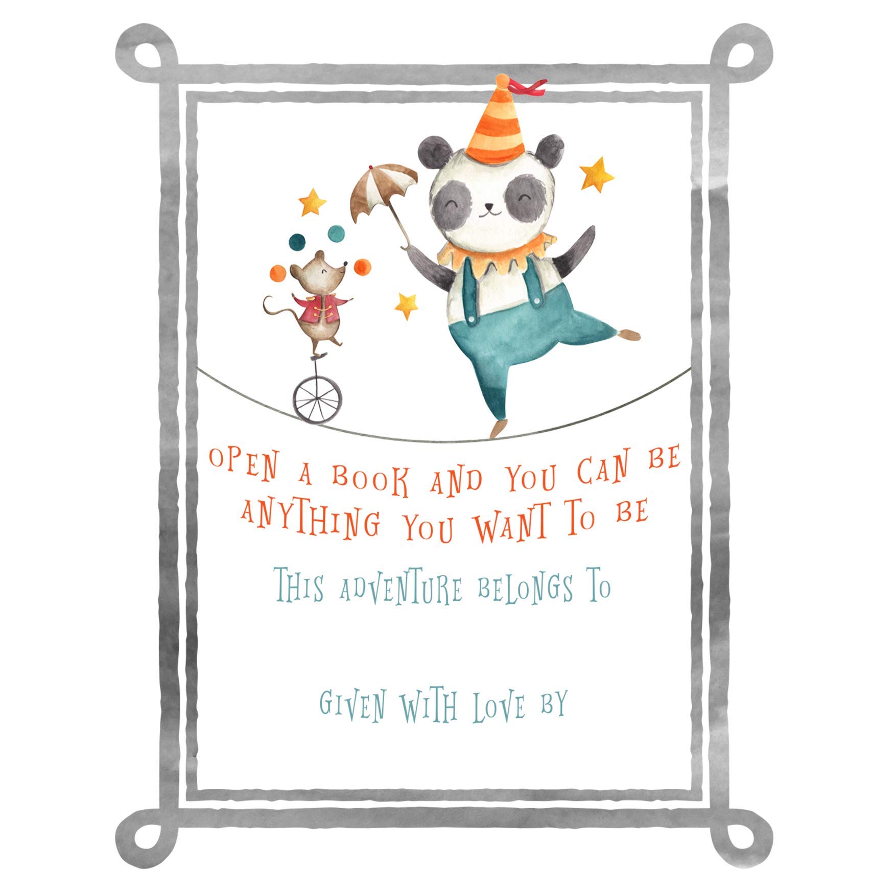 Buy Circus Panda Book Plates for Baby Shower, Self Adhesive Bookplate