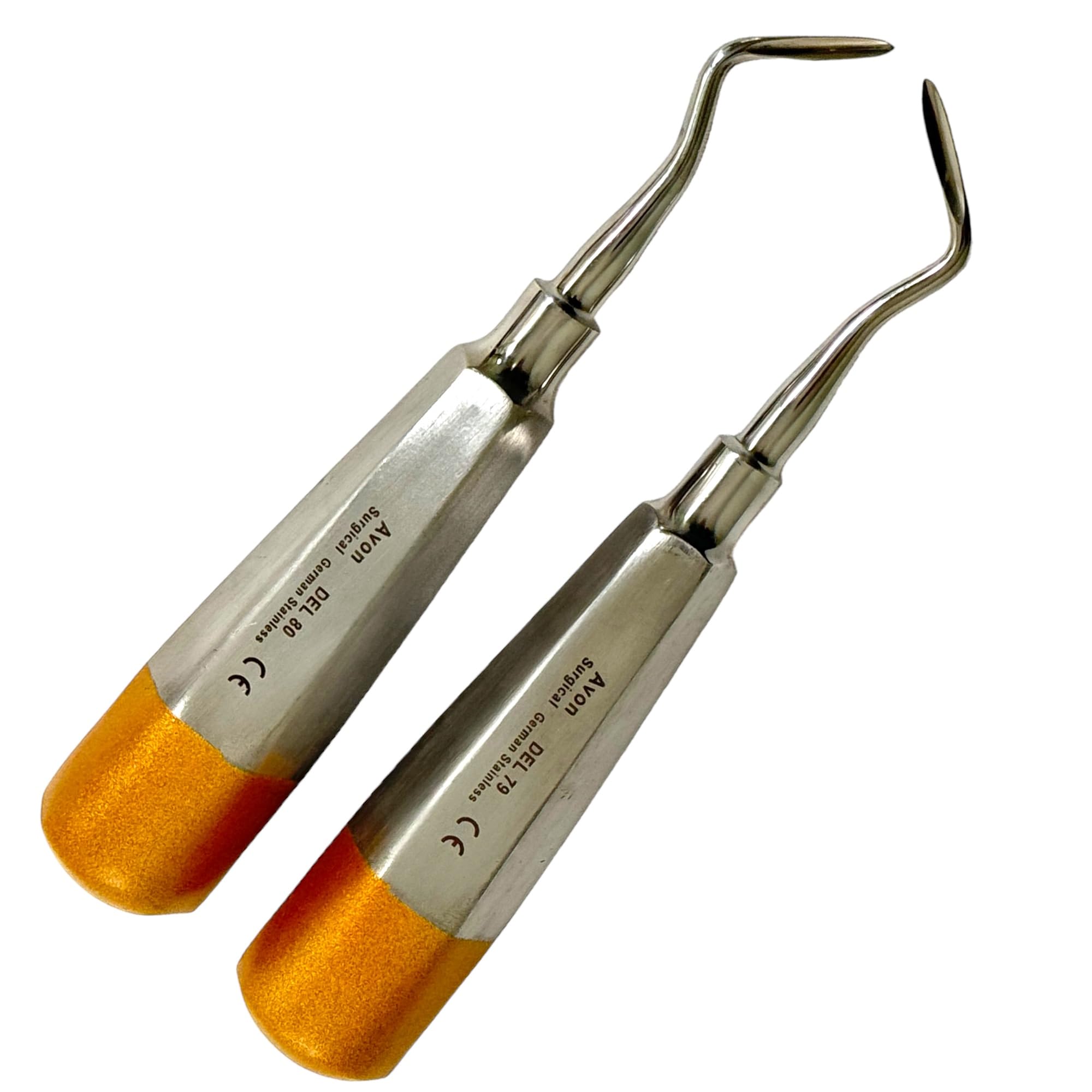 Set of 2 - Angular Dental Root Extraction Elevator Left and Right (#79 and #80) Root Tip Extraction