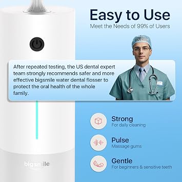 Water Flosser Safe Tonsil Stone Remover Prevent Bad Breath, White | Portable Cordless Rechargeable Travel Flossing Machine, Must Have for Braces Bridges,IPX7
