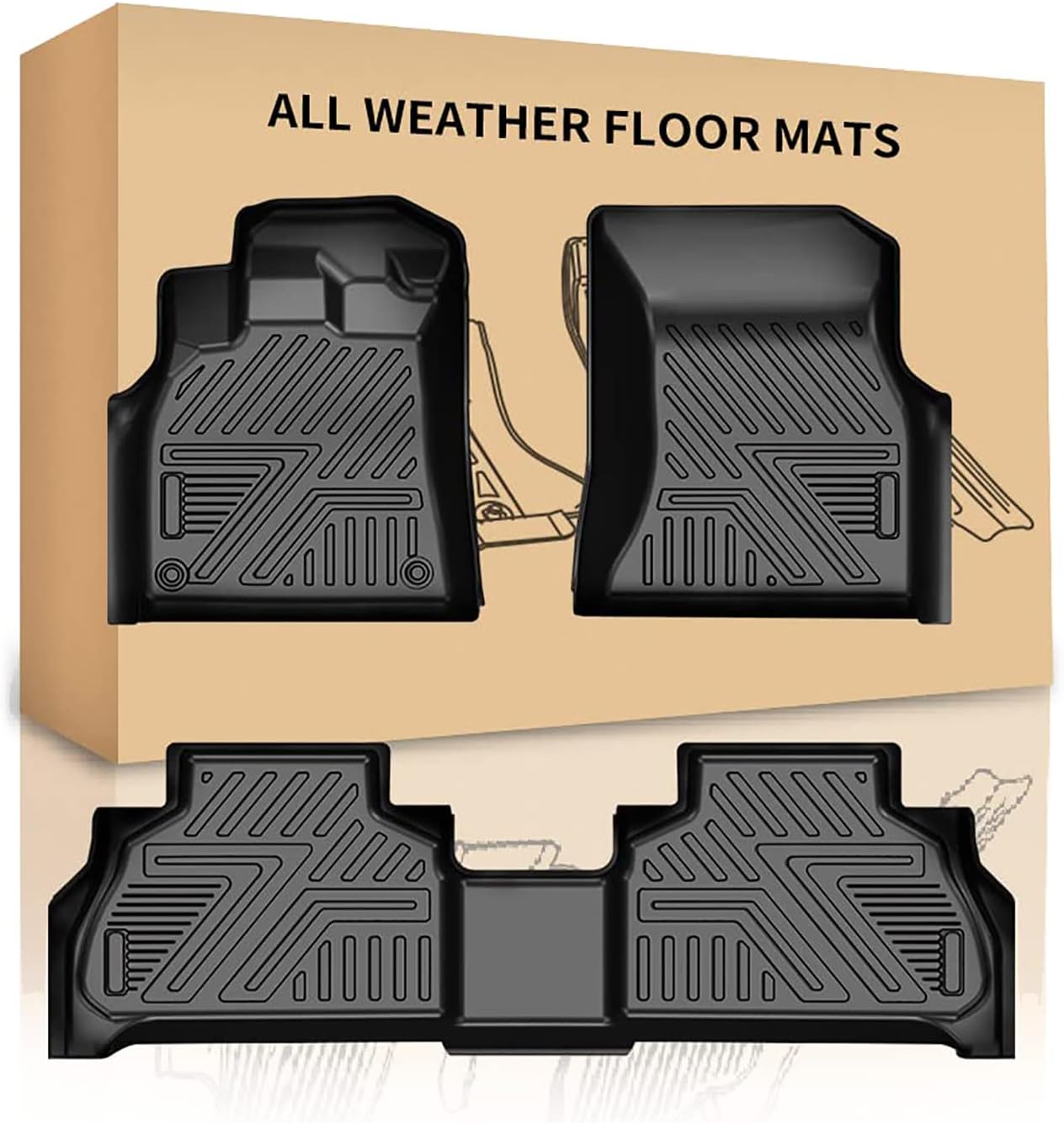 IKABEVEM Automotive Floor Mats Custom Fit for Lexus NX 2022 Floor Liners Original