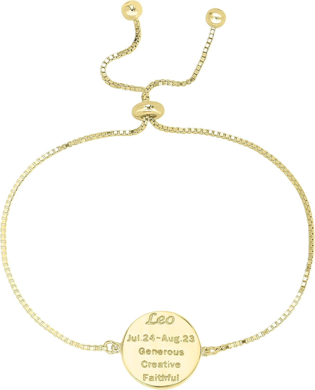 Zodiac Gold Plated Crystal Bracelet with 9 Inch Adjustable Chain Birthmonth Bracelet - Jewelry Gift for Womens - Birthday, Wedding, and Anniversary