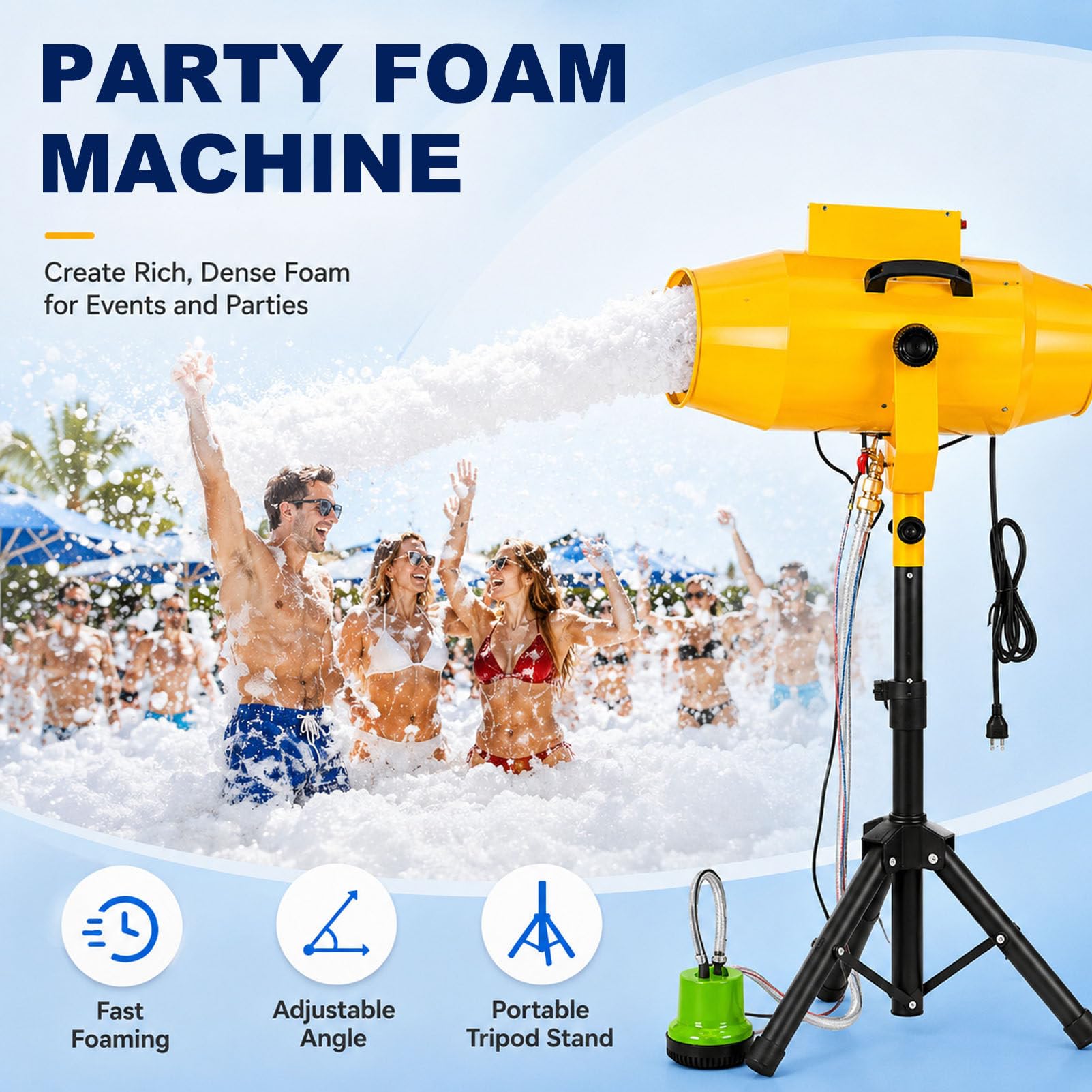 Macchina per Schiuma da 1000 W con Effetto Getto Yellow-220V