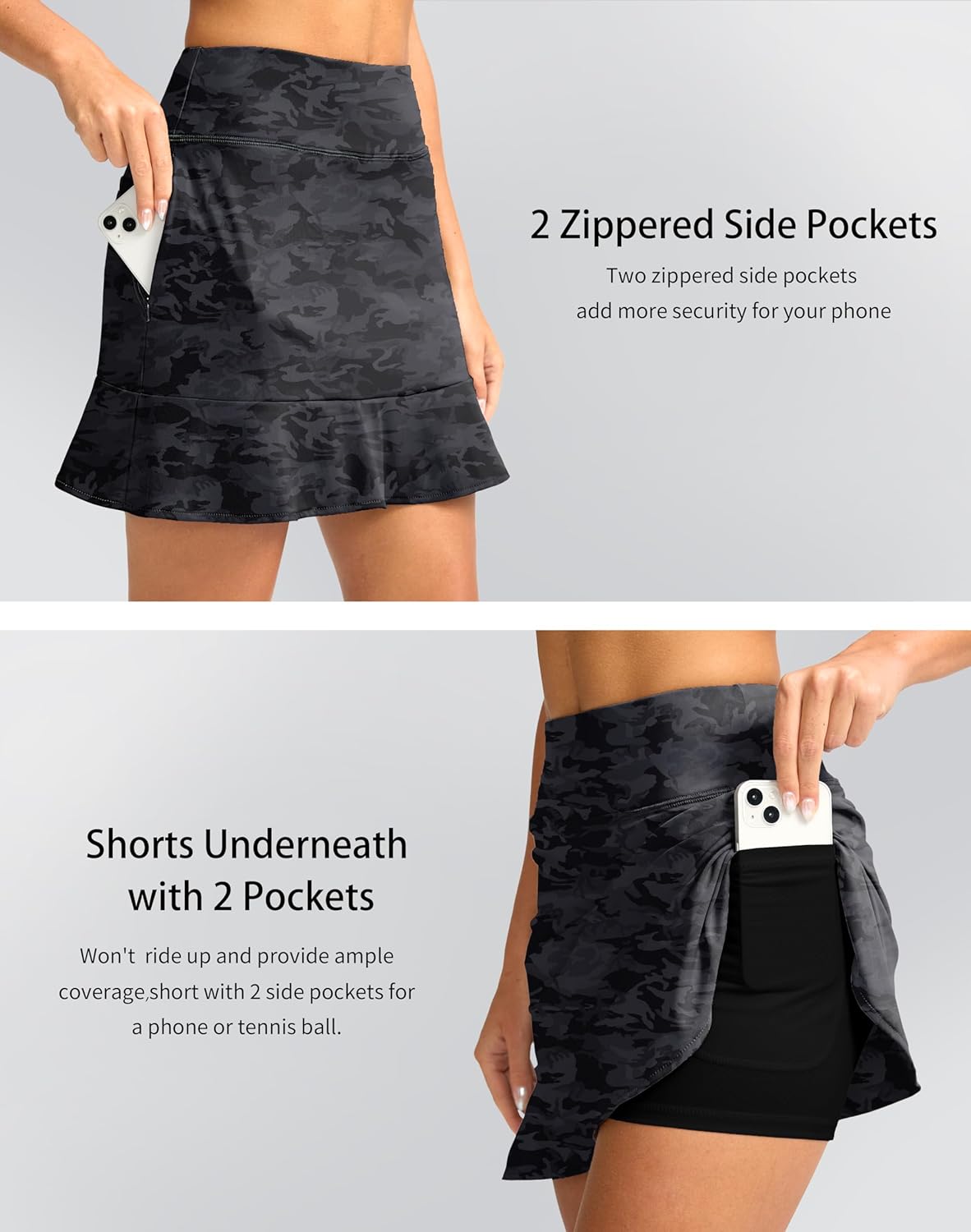 Viodia 16" Golf Skorts for Women High Waisted Tennis Skirt Athletic Skorts Skirts for Women Built-in Shorts with 5 Pockets - Image 5