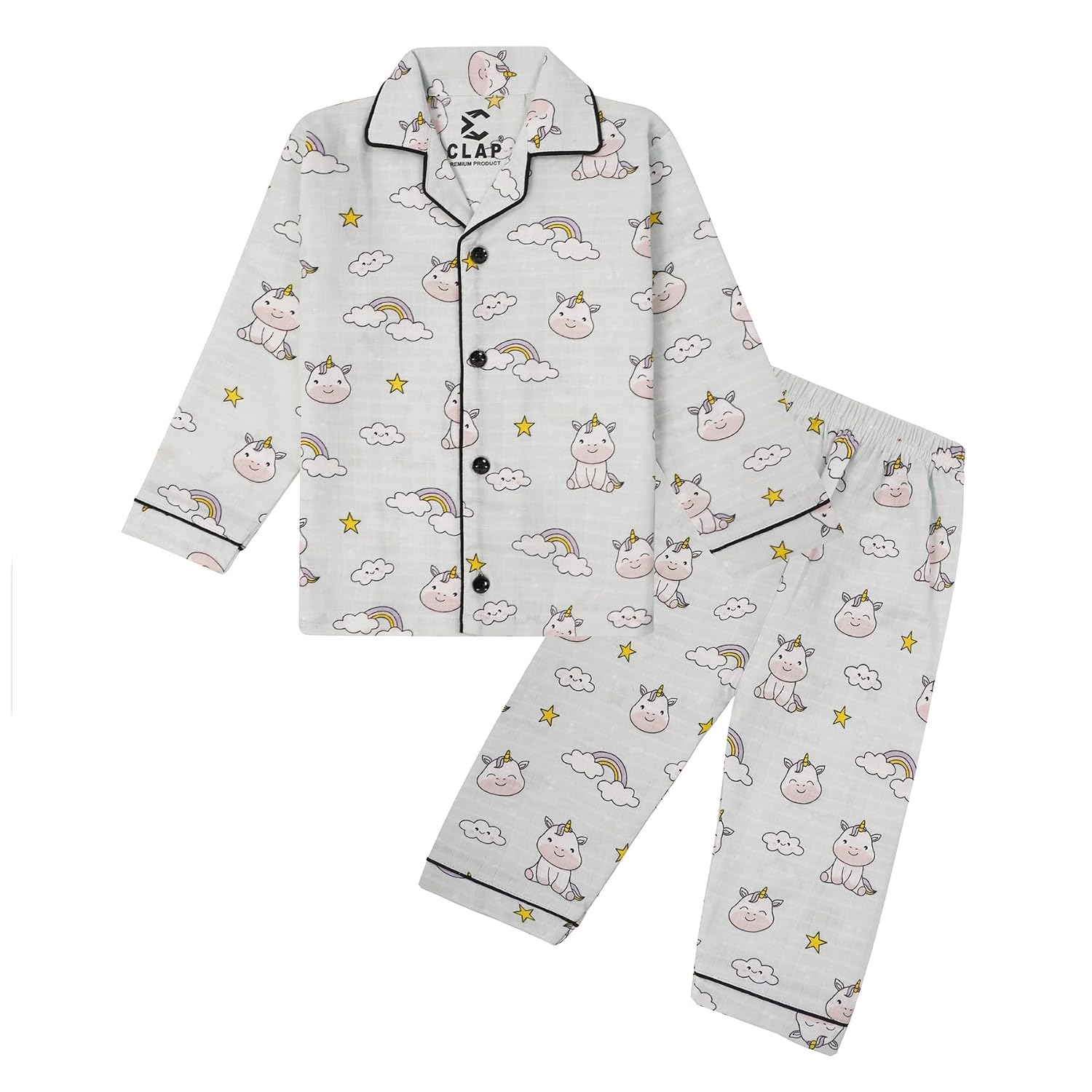 CLAP Kids Muslin Cotton Full Sleeves Printed Night Suit - Review, Price and Buying Guide