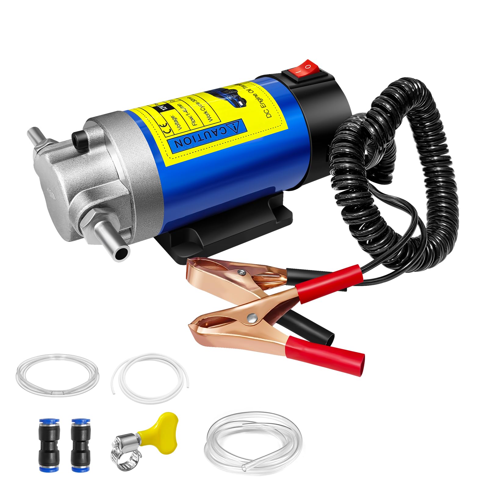 12v 100w ÖLabsaugpumpe, GeräUscharm, Elektro-Kraftstofftransferpumpe, Selbstansaugender Motor für Autos, MotorräDer und Boote, MotoröL-Transfer-Wechselpumpen, Blau