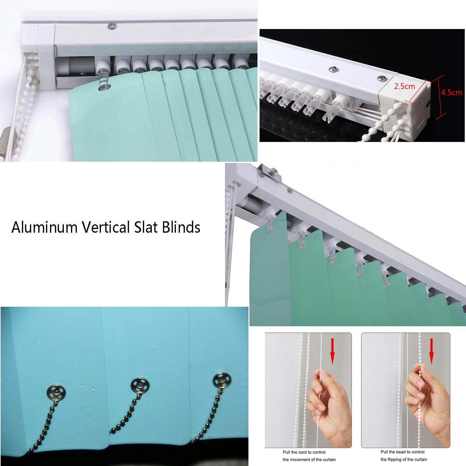 Verdunkelungs-Vertikaljalousien,Aluminium-Jalousien Lamellenvorhang,Lamellen Fenster Rollo zur Sichtschutz-Lichtregulierung,Lamellenjalousien aus Metall Für Heimbüro (120x210cm(WxH))