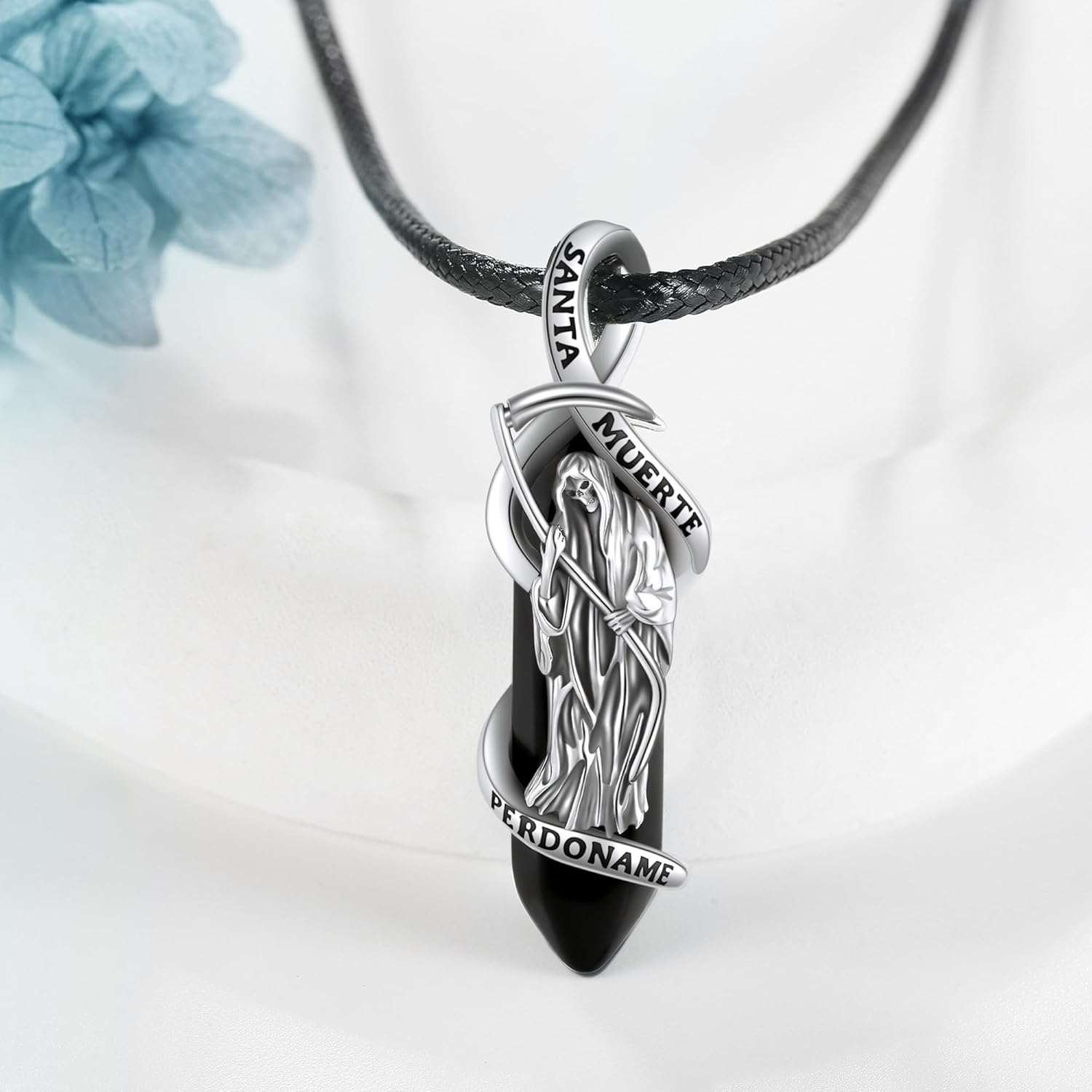 MONGAS Santa Muerte/Virgin Mary/Saint Jude Necklace Sterling Silver Santa Muerte/Virgin Mary/Saint Jude Jewelry Religion Necklace for Men Women - Image 5