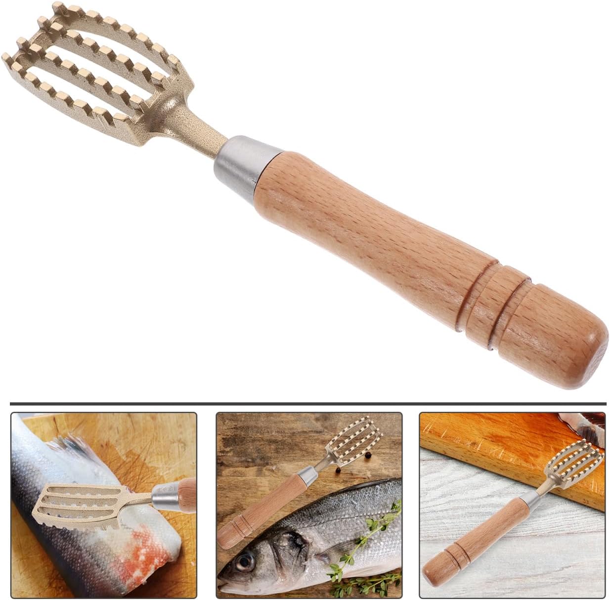 Ciieeo Fish Scale Planer 8.26In Manual Fish Scaler Scraper Tool Stainless Steel Seafood Cleaning Gadget for Home Kitchen