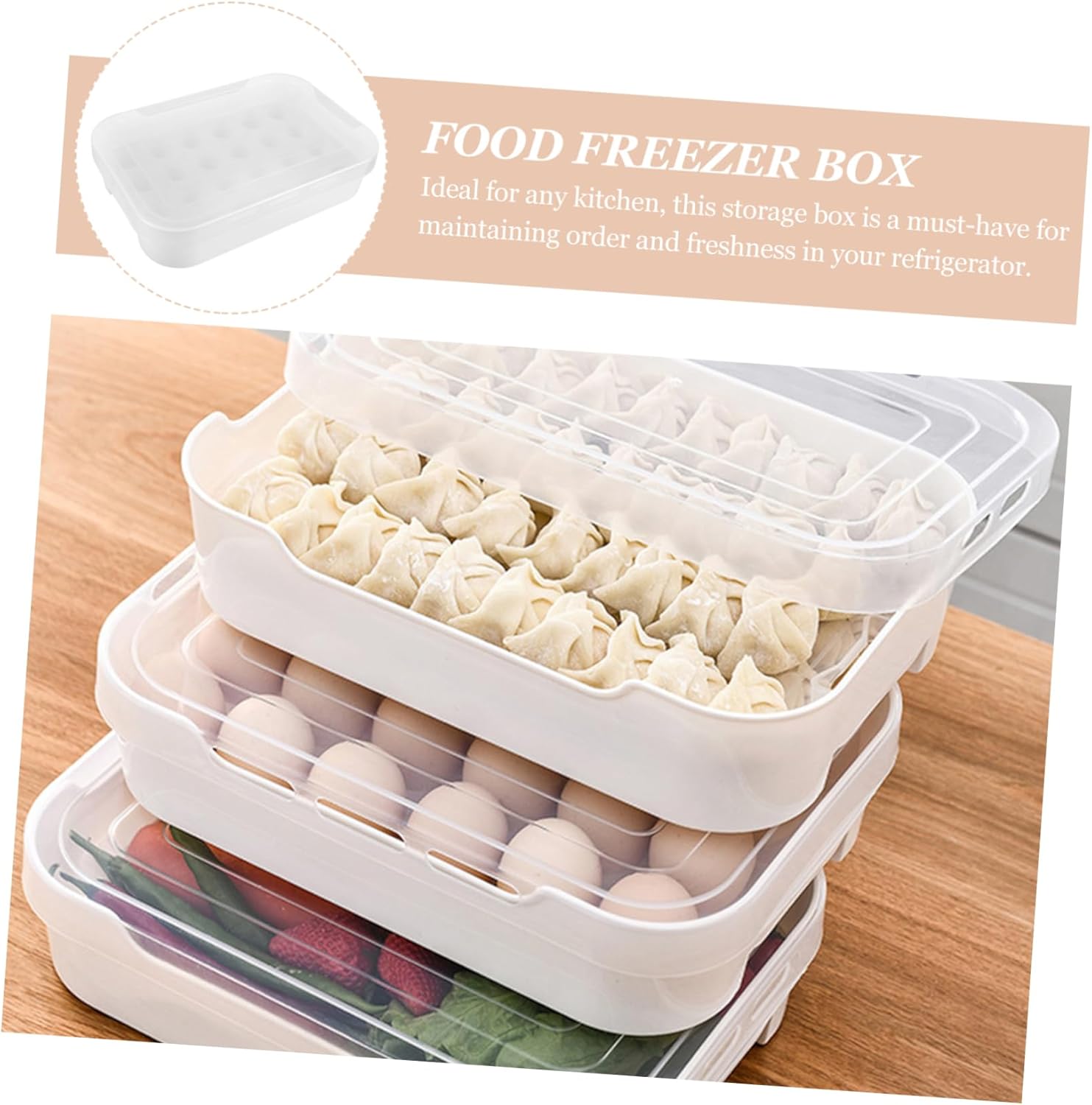 2pcs Egg Carton Crisper Chicken Egg Holder Fridge Organizer Fresh Holder Breathable Container Storage