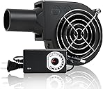 KUNRISE BBQ 97mm × 33mm Blower Fan, High Airflow 110V 120V Variable Speed Centrifugal Fan with AC Plug for Camping, Charcoal Ignition, Outdoor Cooking, Fireplace, Bellows or Wood Stove