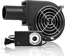 KUNRISE BBQ 97mm × 33mm Blower Fan, High Airflow 110V 120V Variable Speed Centrifugal Fan with AC Plug for Camping, Charcoal Ignition, Outdoor Cooking, Fireplace, Bellows or Wood Stove