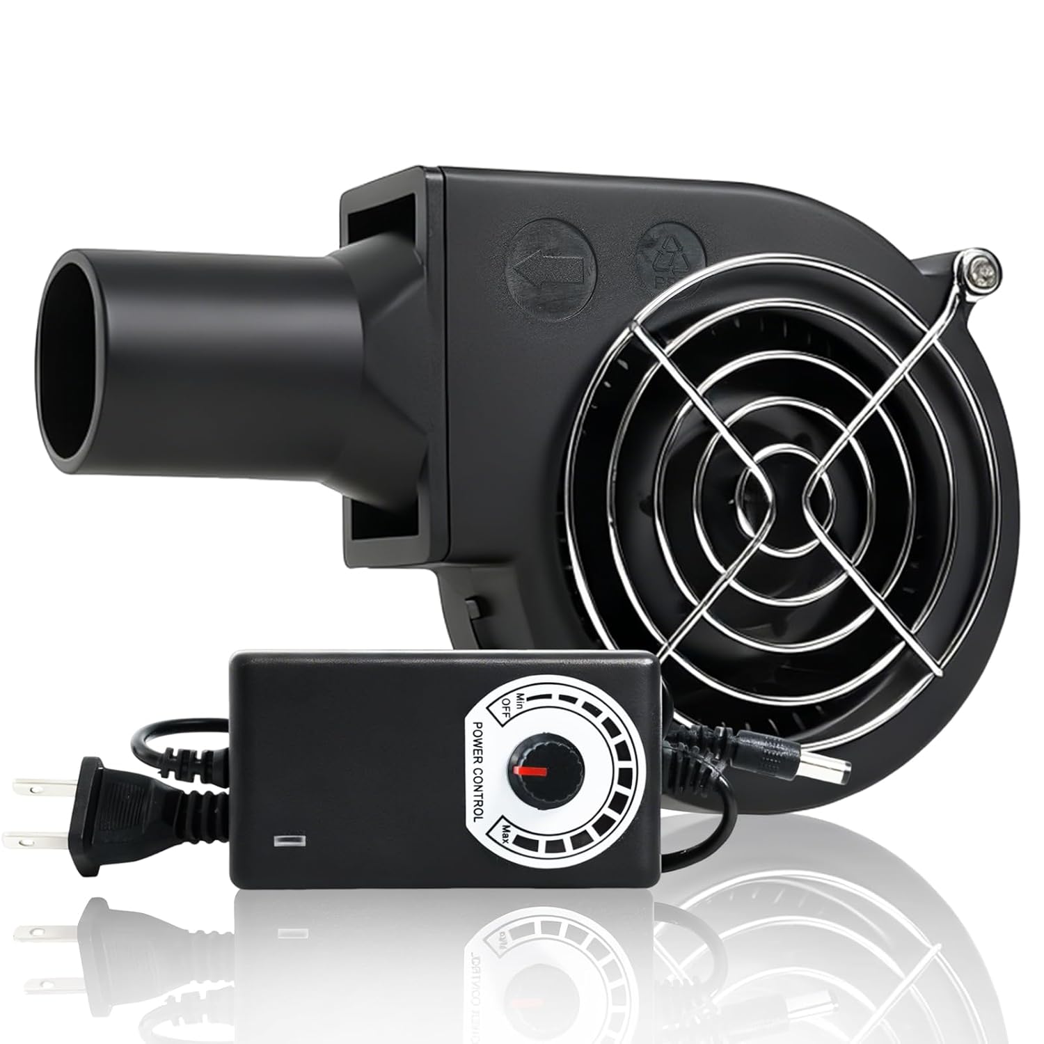 KUNRISE BBQ 97mm 33mm Blower Fan High Airflow 110V 120V Variable Speed Centrifugal Fan with AC Plug for