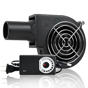 KUNRISE BBQ 97mm 33mm Blower Fan High Airflow 110V 120V Variable Speed Centrifugal Fan with AC Plug for
